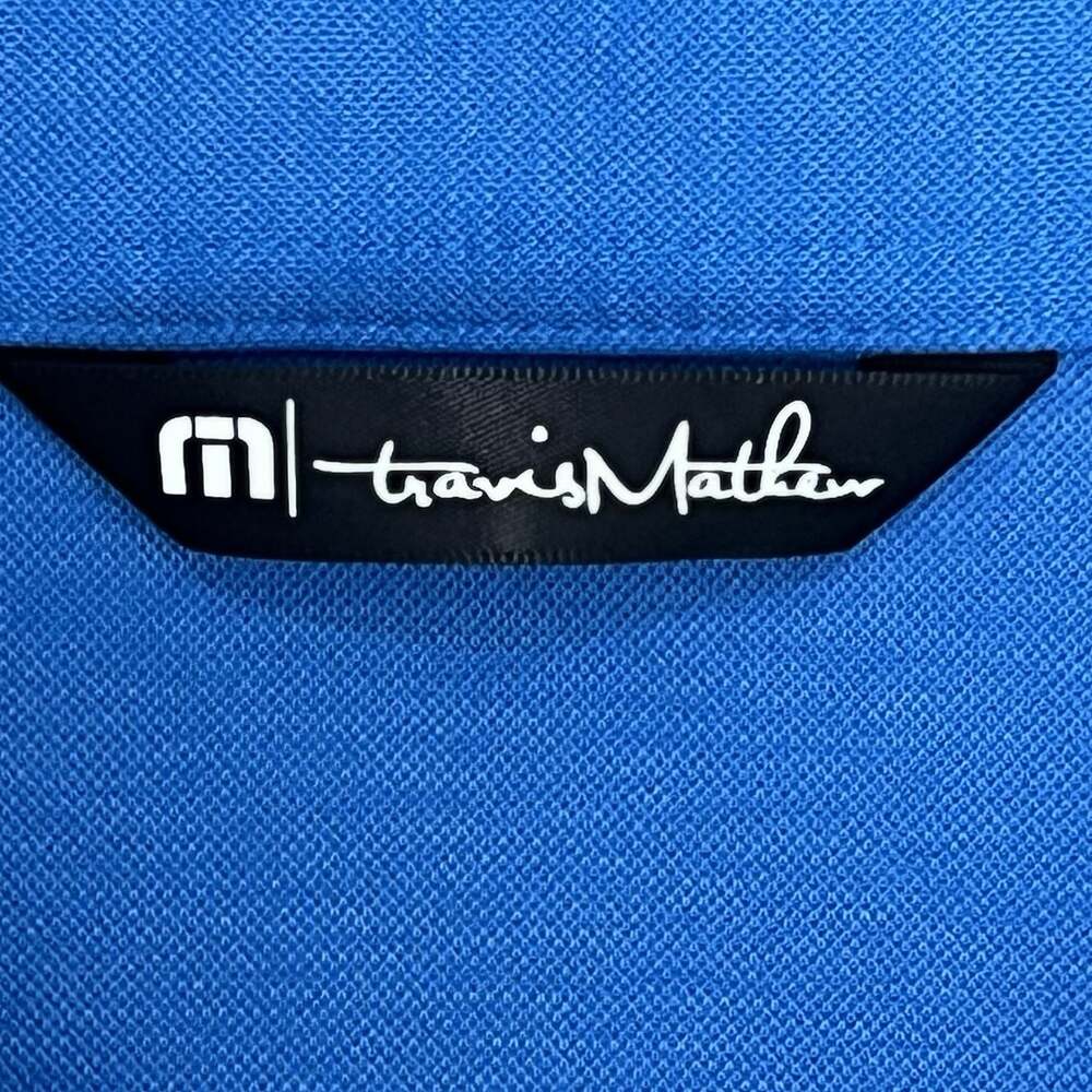 Travis Mathew Polo Shirt Men’s Size XL Solid Blue Golf Casual Performance - Picture 10 of 14
